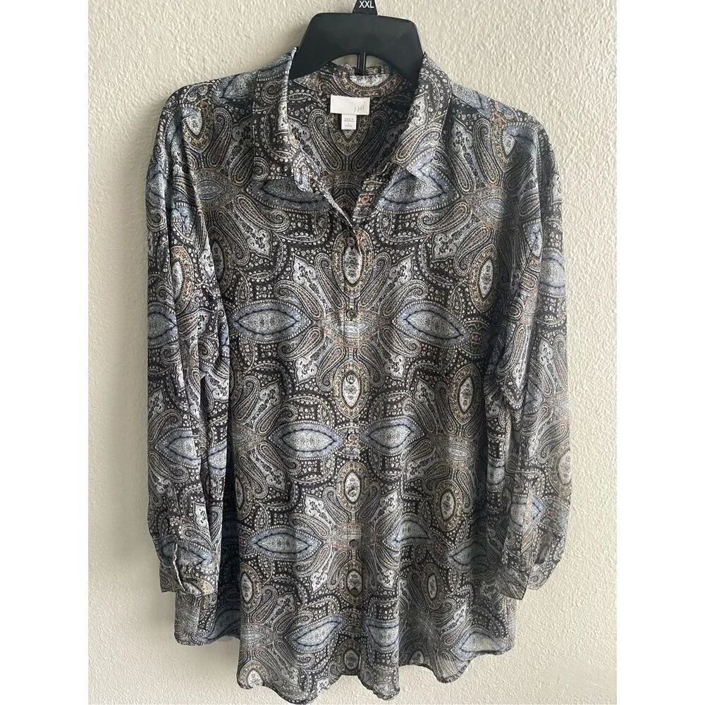 ❤️J.Jill Petite Sheer Paisley Tunic Top
